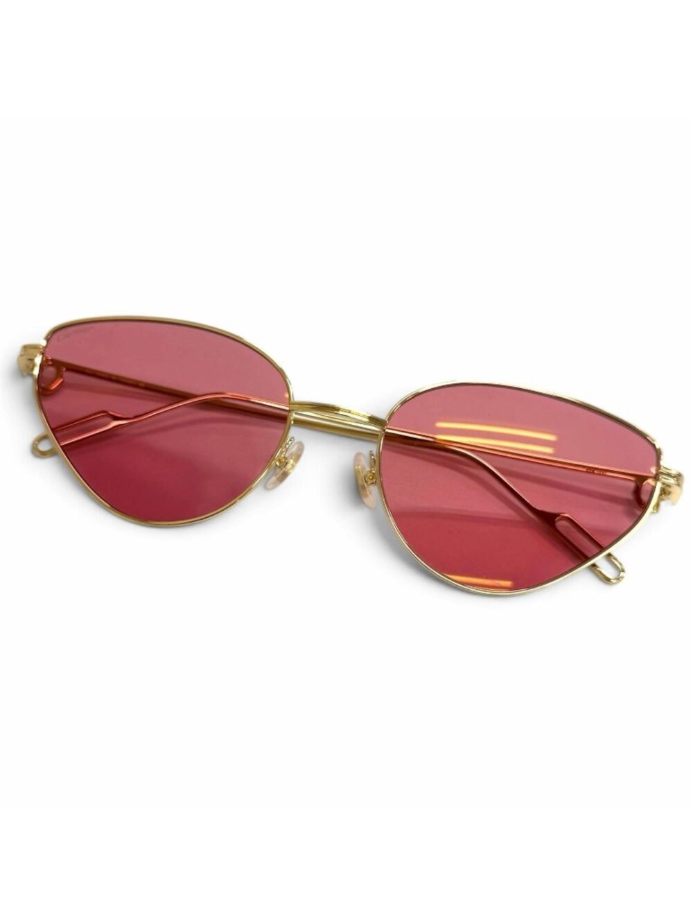 Cartier Premiere 2C Decor Cat's Eye Sunglasses Demo Lens Eyewear